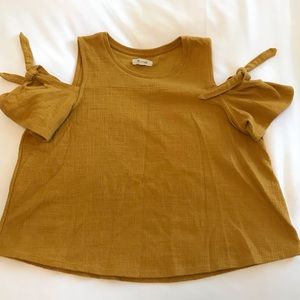 Madewell yellow cold shoulder top sz S